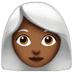 👩🏾‍🦳 woman: medium-dark skin tone, white hair display on Apple